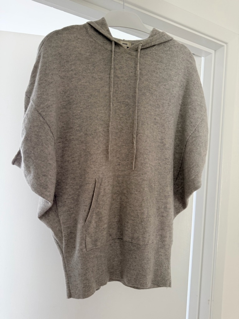 Vince Light Gray Cashmere Poncho Sweater